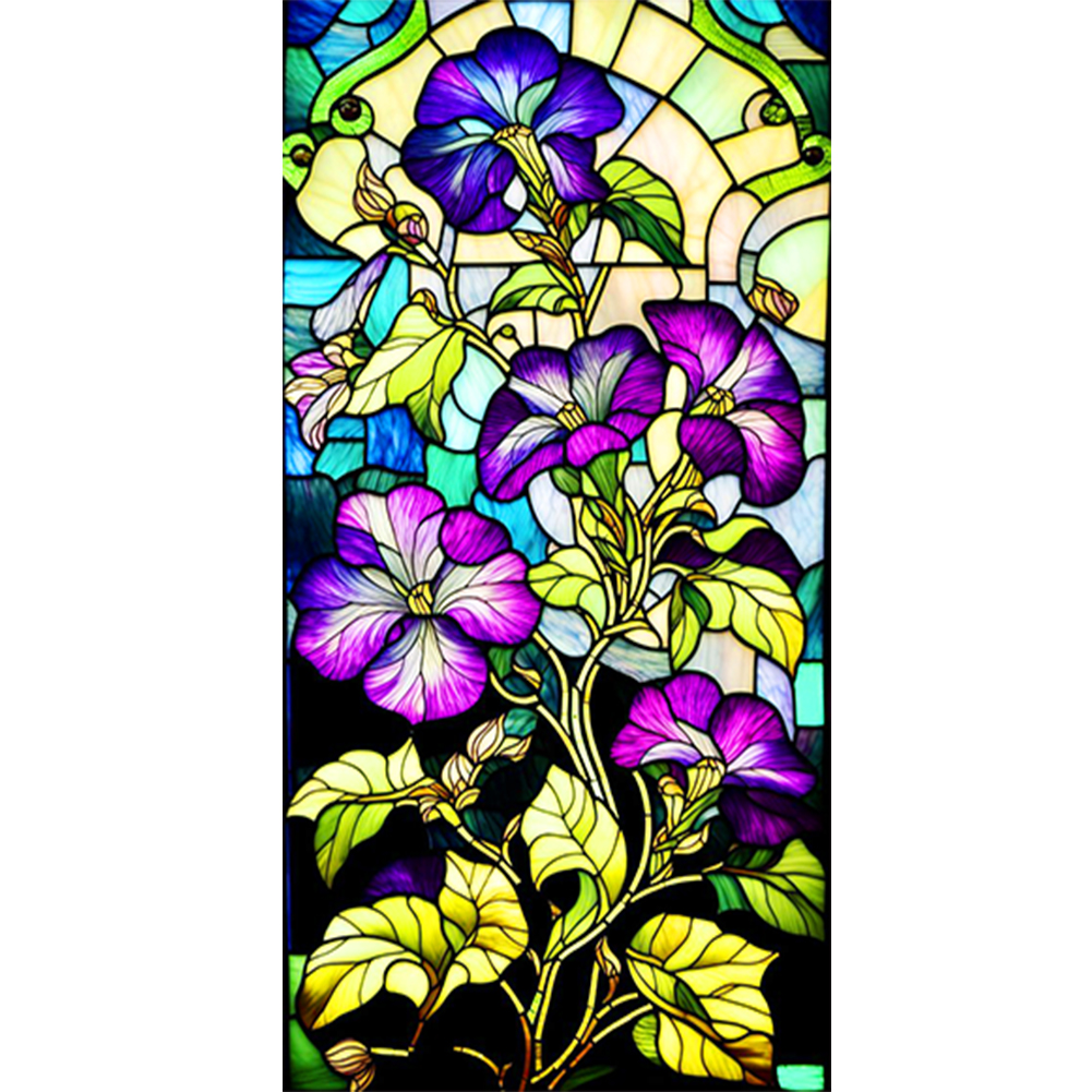 Stained Glass Flower - Full Round - Diamond Painting (40*80cm)