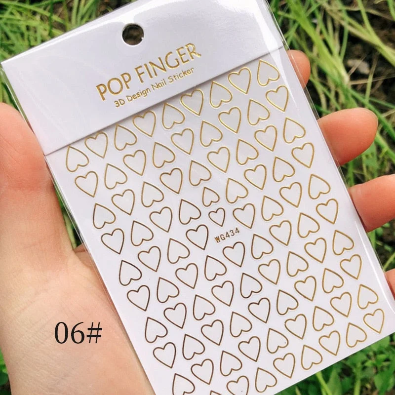 3D Stickers Bendable Gold Silver Lines Striping Tape Sticker Black White Lines Geometry Slider Decals For Manicures Decor