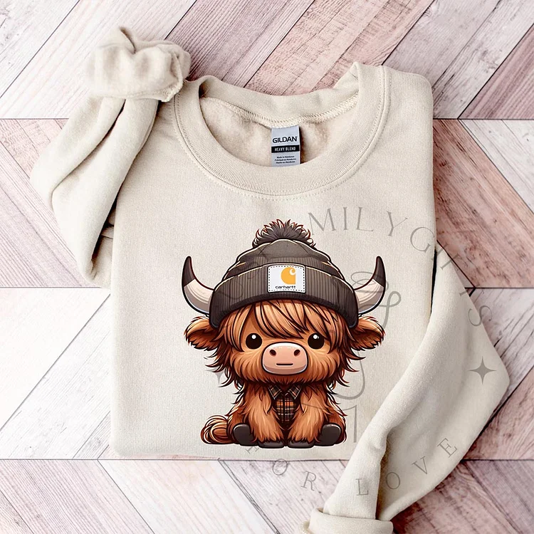 Highland Cow Sweatshirt, Highland Cow Crewneck, Cute Cow Hoodie, Western Crewneck, Highland Cow Shirt, Cow Gifts