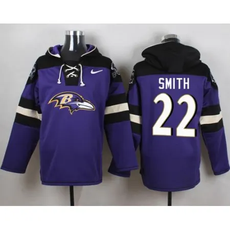 Ravens #22 Jimmy Smith Purple Player Pullover NFL Hoodie