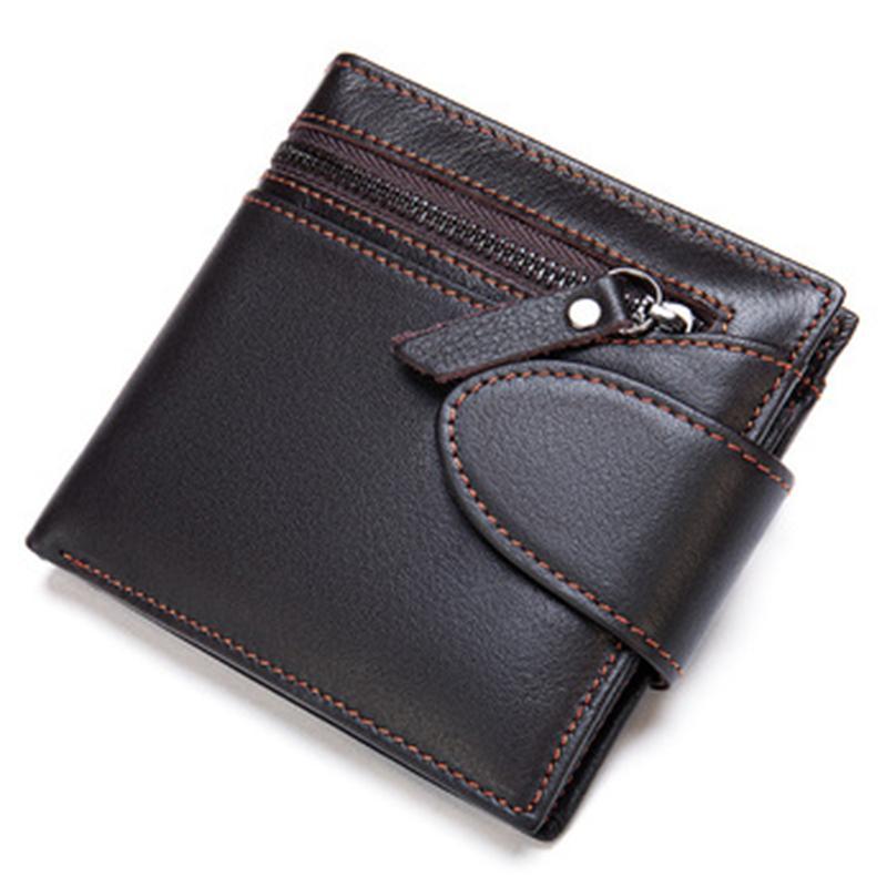 Retro Leather Coin Purse Large-Capacity Buckle Mini Wallet