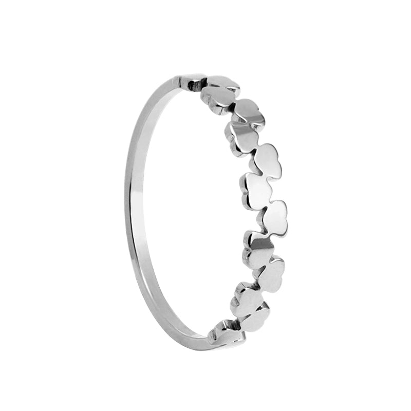 Lady Minimalist Heart Shape 201 Stainless Steel Gold Plated Black Plated Rings