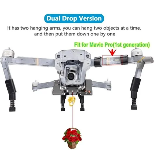 Dronehint Dual Drop Version Payload Airdrop Release Dropping Device for DJI Mavic Pro 2 DroneAir Drop Cape Coral FL Drone