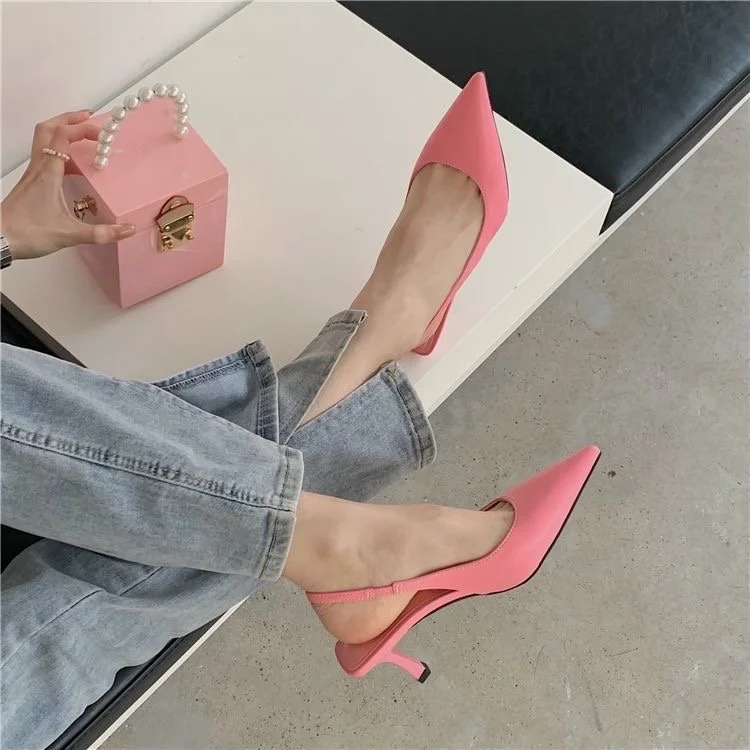 Wongn Wongn Summer New Korean Version Of Web Celebrity Ins Most Popular Pointed Shallow High Heels With Single Shoes Women