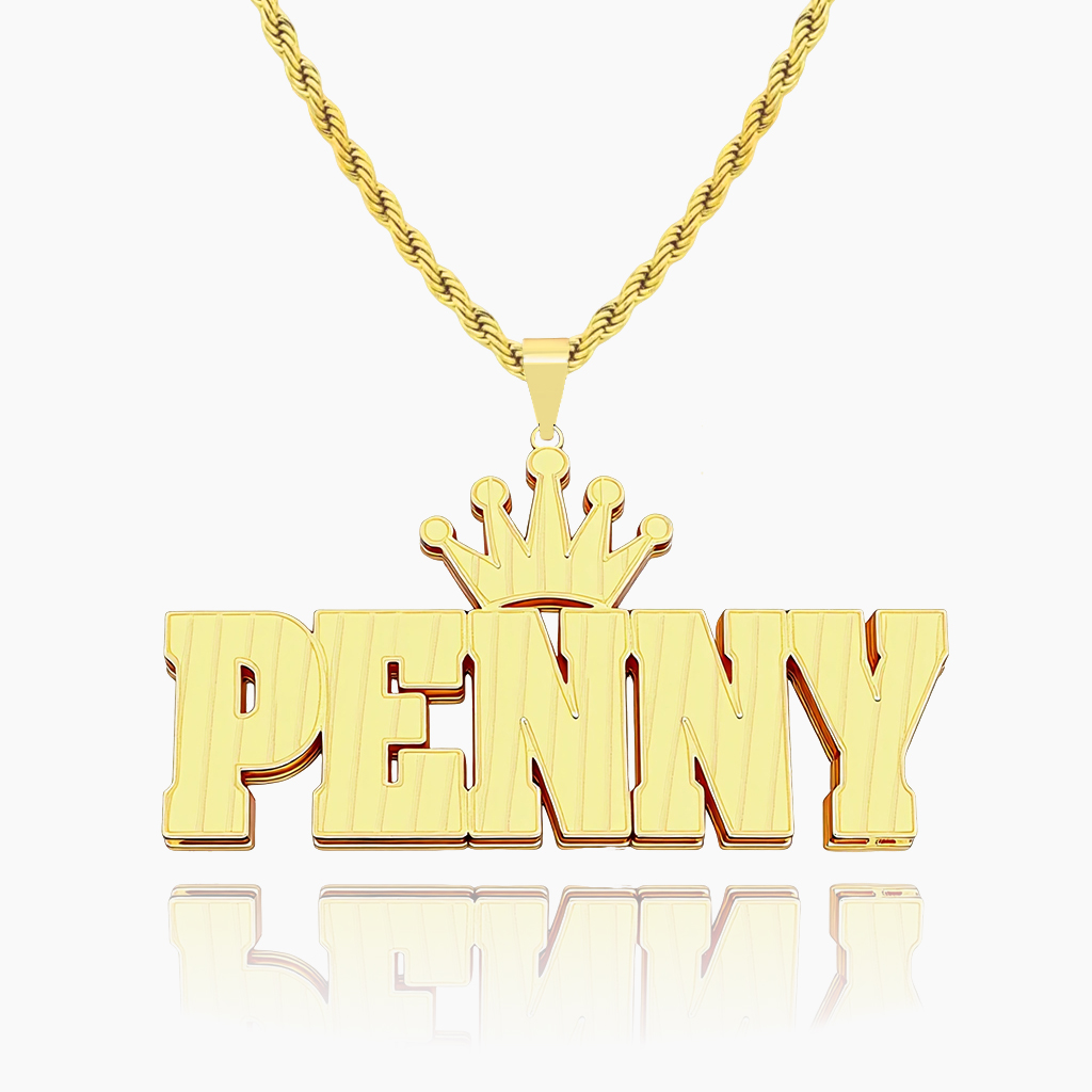 Custom Crown Double-Layer Name Necklace