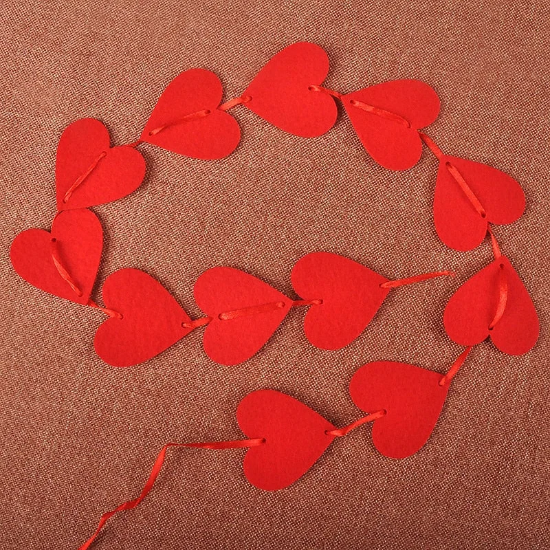 16 Hearts With Rope Romantic Wedding Decoration Marriage Room Layout DIY Garland Creative Love Curtain Wedding Supplies