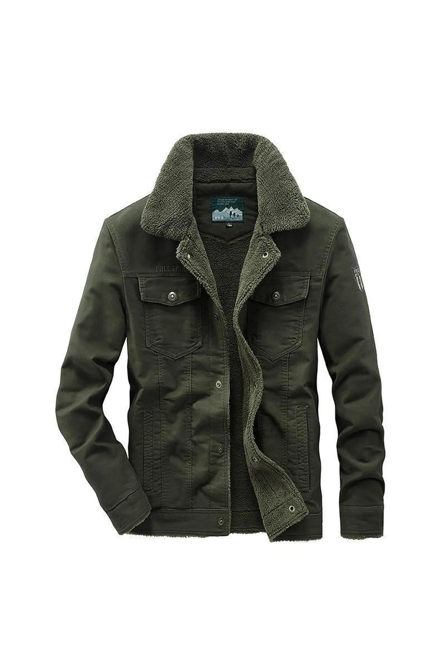 Men's Fortress Padded Cotton Military Jacket &ndash; Fleece Lined