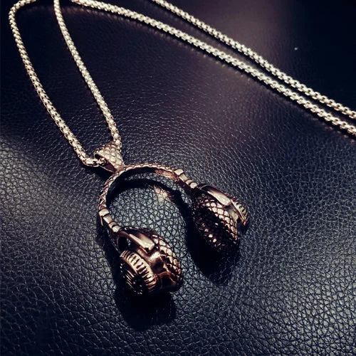 B251A-S15-P40 Super-Explosive Titanium Headphone Pendant Pendant Necklace-dark style-men's clothing-halloween