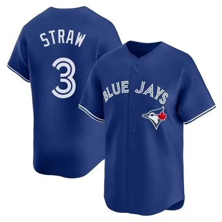 Men's Toronto Blue Jays #3 Myles Straw  Royal Home Replica Jersey