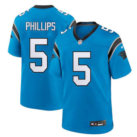 Youth Carolina Panthers #5 Jaelan Phillips Nike Blue Game Jersey