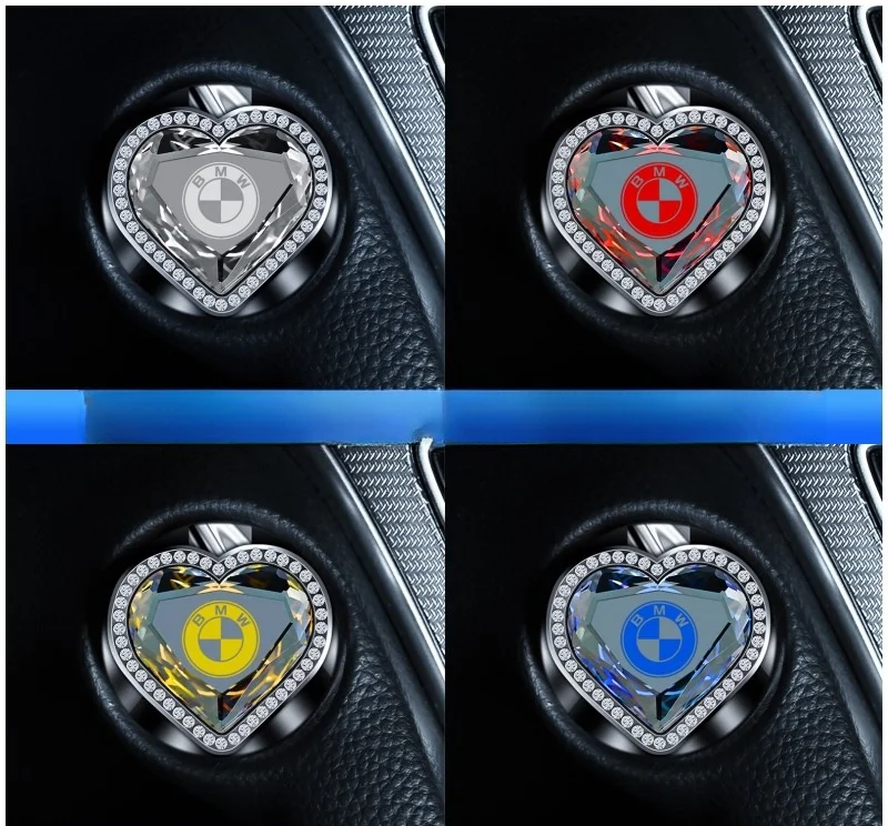 "Crystal Heart" car one-button start protective cover