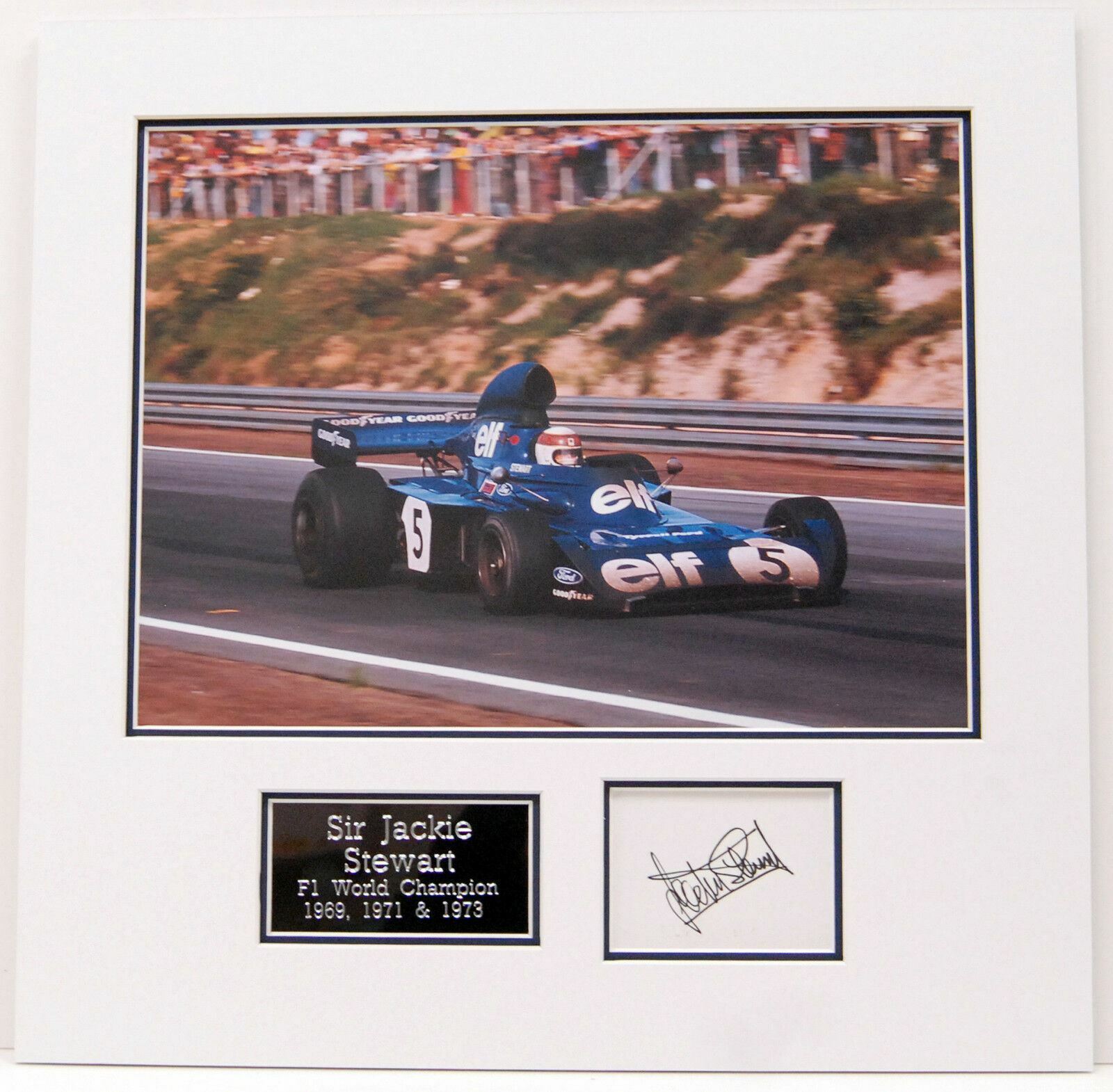 Jackie Stewart Genuine Hand Signed Photo Poster painting Mount Display AUTOGRAPH (C)