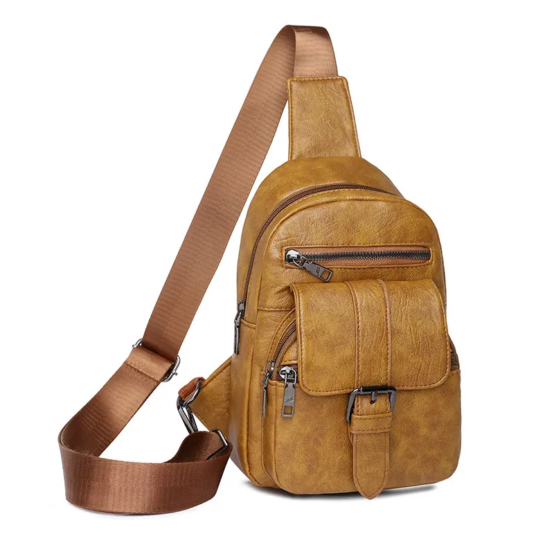 Ladies Shoulder Bag Fashion Retro Solid Color Crossbody Bag