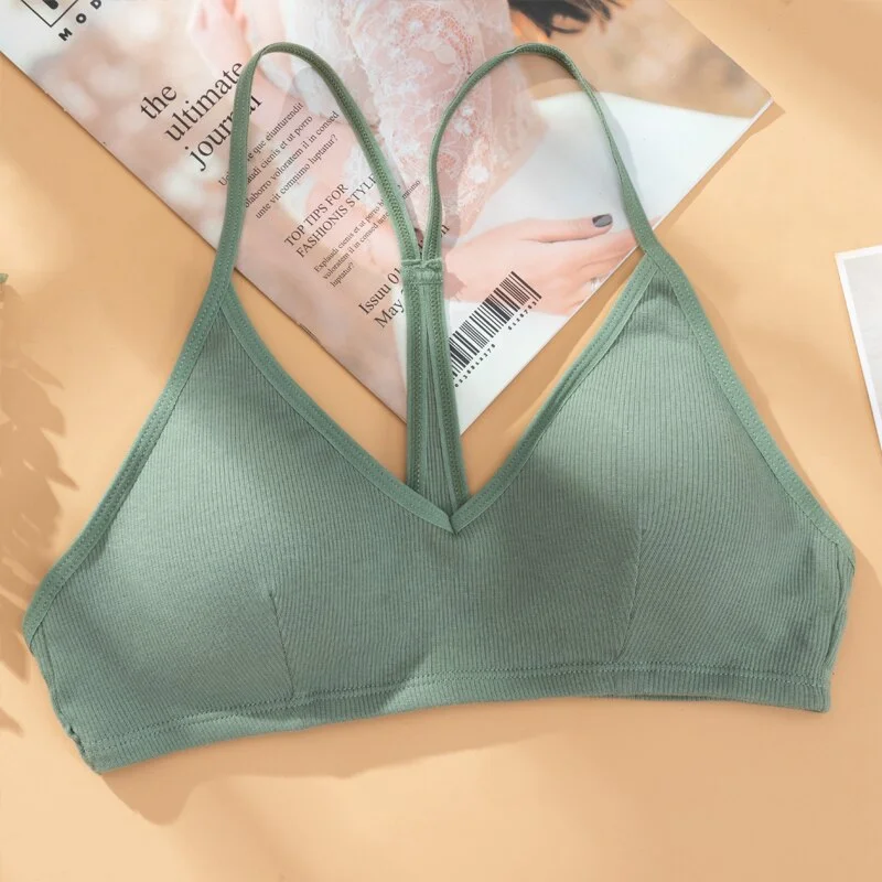 Wireless Backless Bras Women Bralette Top Push Up Sports Female Y-line Straps Brassiere Tube Seamless Crop Tank Tops Active Bras