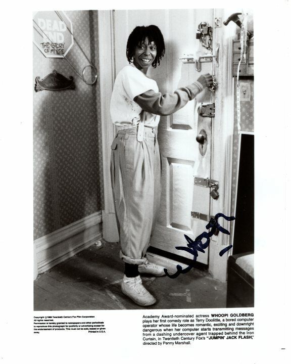 WHOOPI GOLDBERG signed JUMPIN' JACK FLASH TERRY DOOLITTLE original press Photo Poster painting