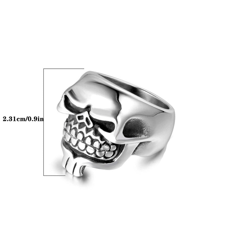 Hip-Hop Funny Rock Skull 304 Stainless Steel Polishing Halloween Men’s Rings
