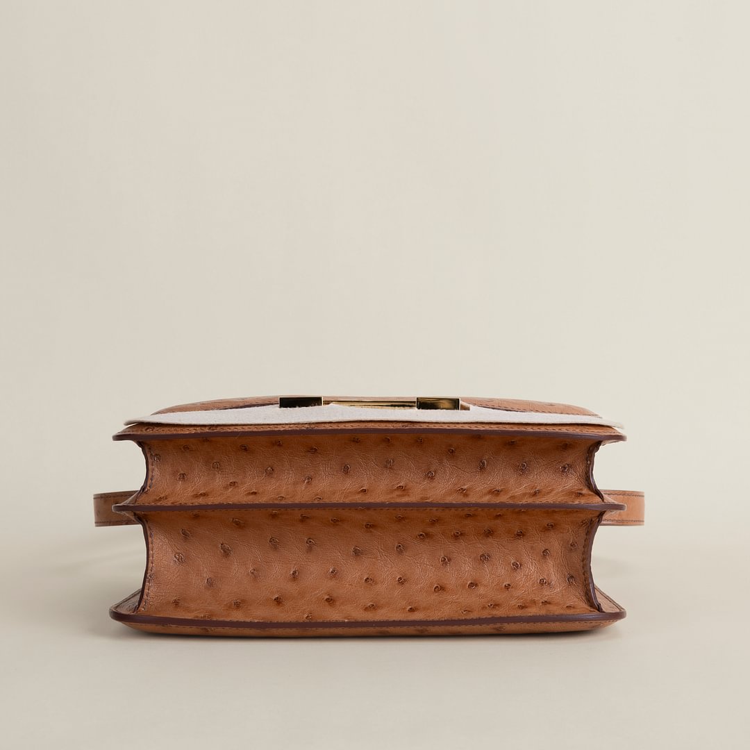 Constance 24CM Ostrich 35 Cognac GHW