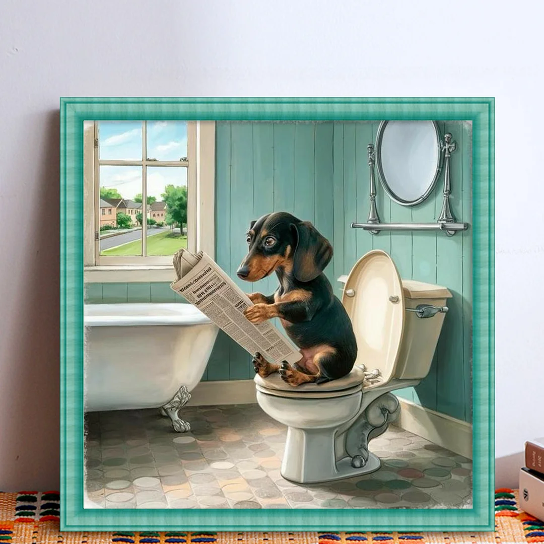 Dachshund Full 11CT DIY Stamped Cross Stitch Kits 40x40cm for Adults Home Decor