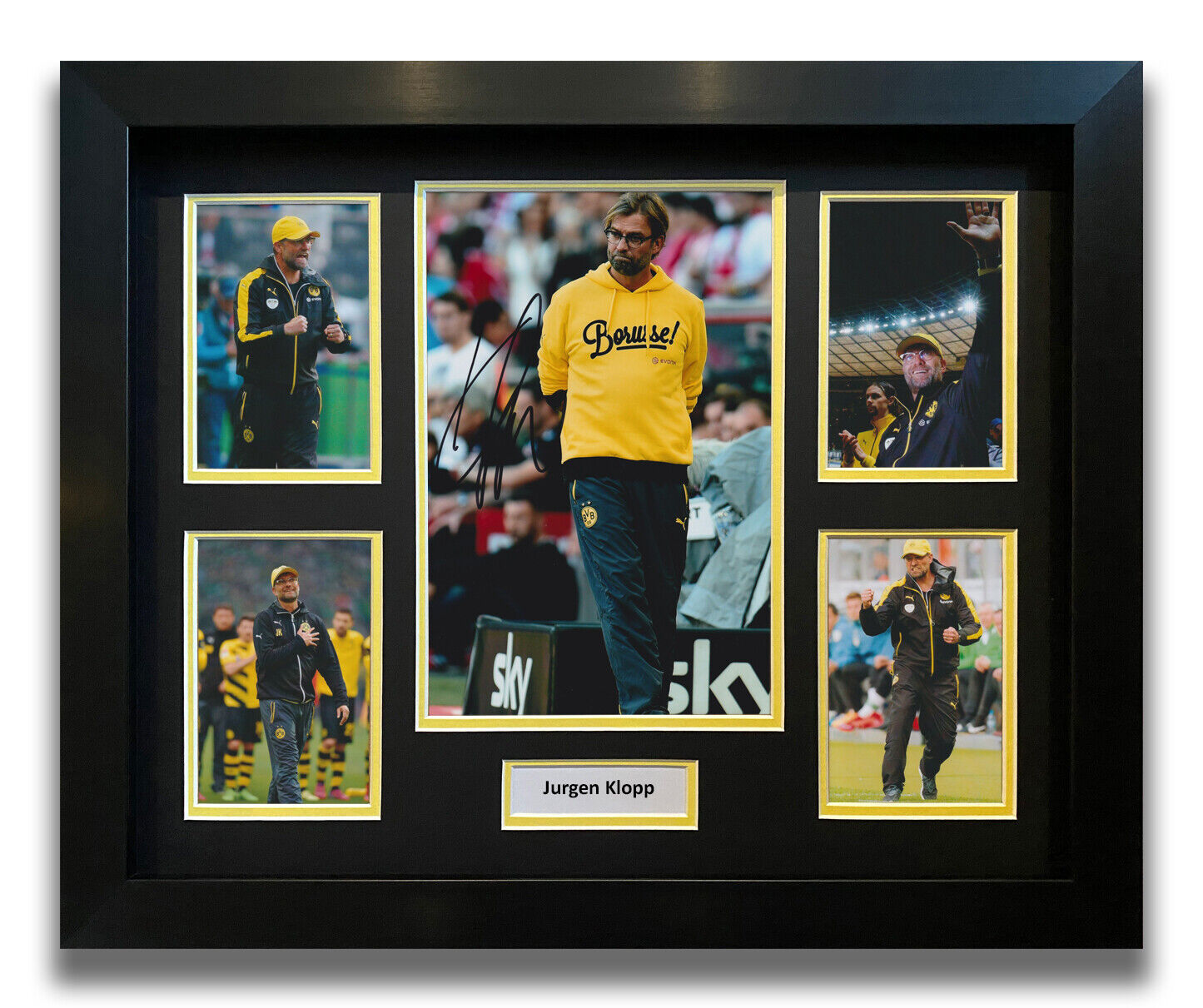 JURGEN KLOPP HAND SIGNED FRAMED Photo Poster painting DISPLAY - DORTMUND AUTOGRAPH - FOOTBALL.