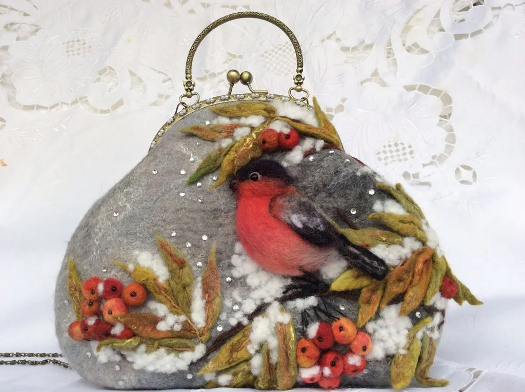 Handbag "in the winter garden"
