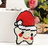 Full Bead Embroidery Keychain Xmas Star Printed Craft Gifts(5.2x7.5cm)