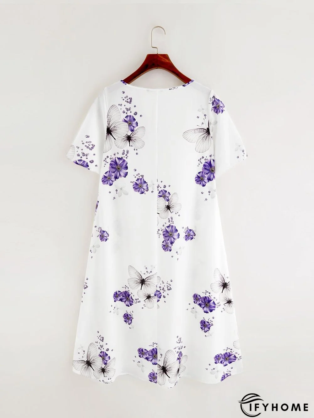 Half Sleeve Cotton Weaving Dress | IFYHOME