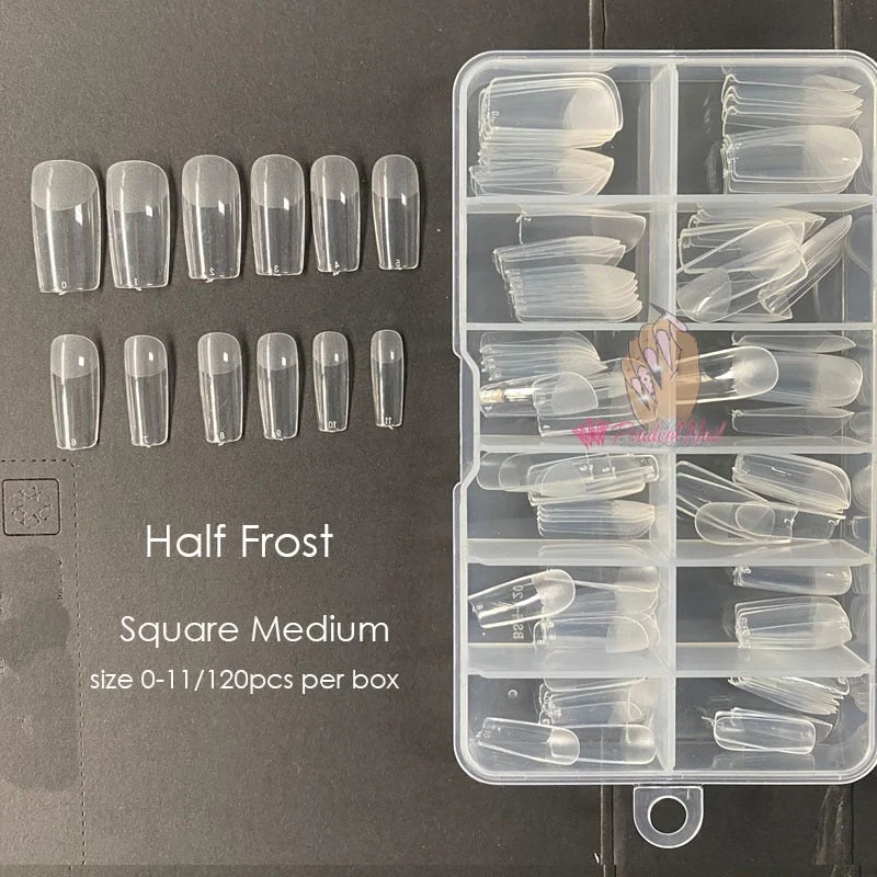 120pcs/box Instant Soft Gel Nail Tips Sculpted Coffin Stiletto Full Cover Press On Nail Tips Soak Off Salon Custom Nails-Nail Inspo