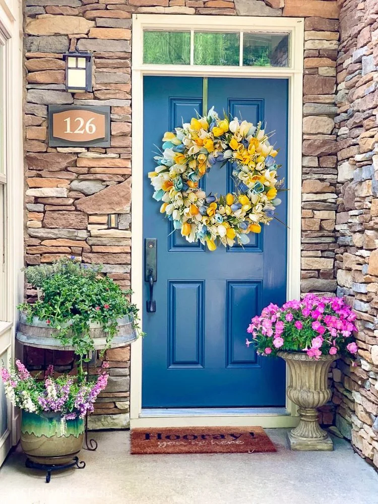 🇺🇦💛💙UKRAINE BLUE AND YELLOW TULIP WREATH-🙏NO PROFIT PRODUCT🌷