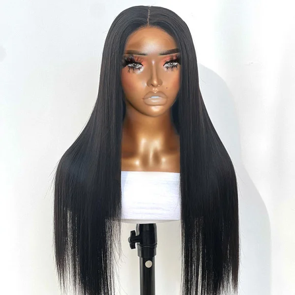 200% Density 6x6 HD Lace Closure Straight Human Hair Lace Closure Wigs Silky Straight 