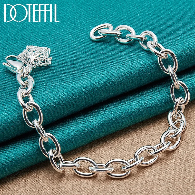 925 Sterling Silver Hollow Star Pendant Bracelet Chain For Woman Man Jewelry