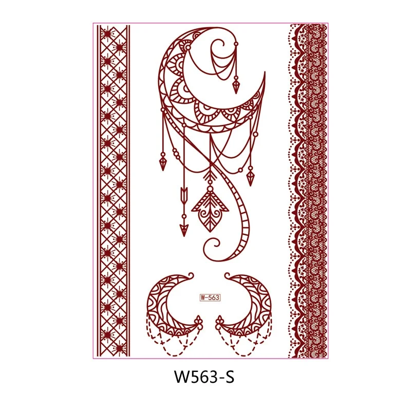 Waterproof Temporary Tattoo Sticker Chest Lace Henna Mandala wedding Flash Tattoos Flower Body Art Arm Fake Tatoo Women Men