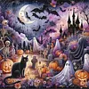 Halloween Castle-11CT Stamped Cross Stitch 50*50cm/19.69*19.69in tapestrymarket