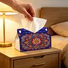DIY Diamond Art Tissue Box Holder Mandala PU Leather Diamond Art Desktop Organizer Resin Rhinestone Storage Organizers Gem Art Home Office Decor Craft Gift