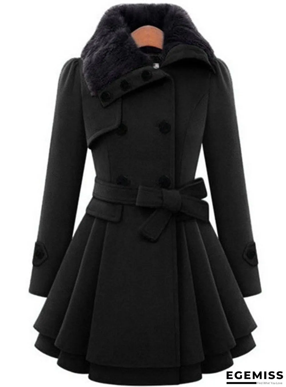 Fold-Over Collar Plain Coat | EGEMISS