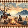 Sunset Scenery-11CT Stamped Cross Stitch 40*40cm/15.75*15.75in tapestrymarket