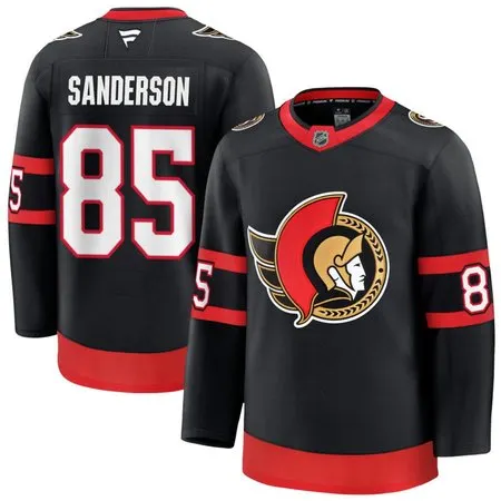 Youth Ottawa Senators #85 Jake Sanderson  Black Home Player Jersey