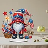Diamond Painting Acrylic Single Sided July Independence Day Gnome Ornaments Tabletop Home Office Decor