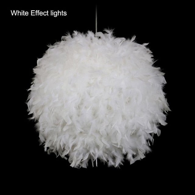 Modern Pendant Light Dreamlike Feather Droplight Bedroom Hanging Lamp