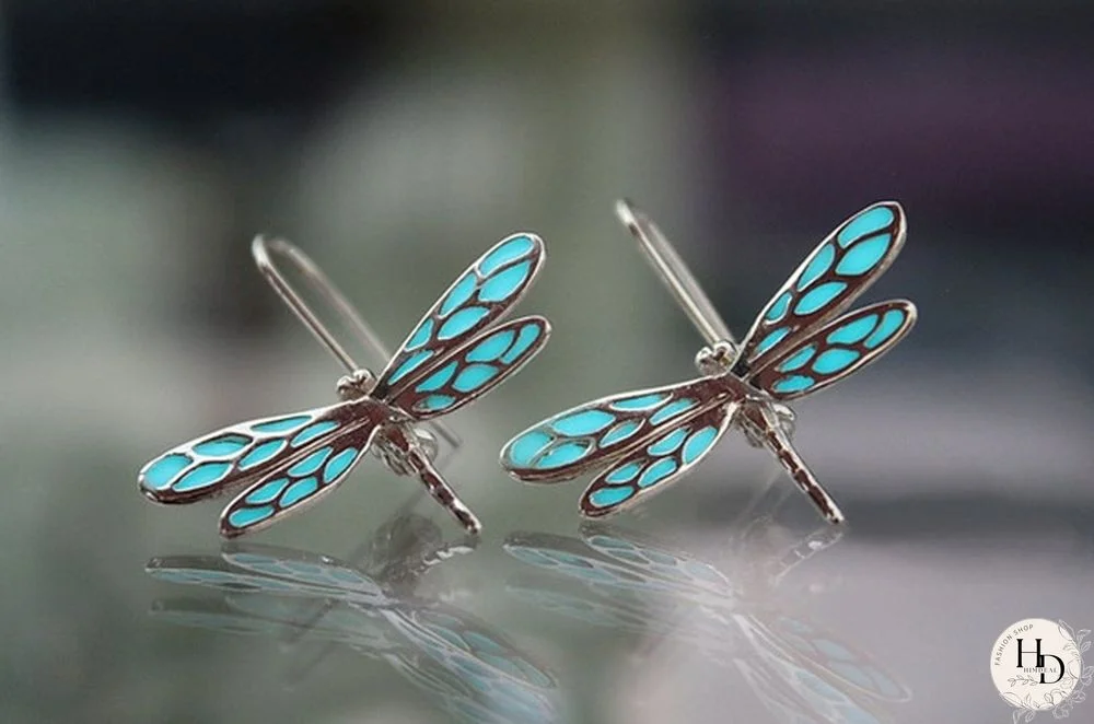 Special Design Women's Fashion 925 Sterling Silver Luminous Dragonfly Earrings At Night Hook Drop Earrings Bride Wedding Engagement Party Earring Jewelry