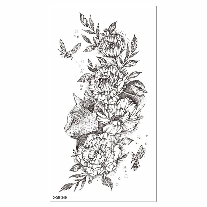 Waterproof Tattoo Sticker Temporary Tattoo Black Rose Tattoo Leg Chest Arm Tattoo Man Woman Tattoo Skin Tattoo Art Tatouage TaTy 515-1