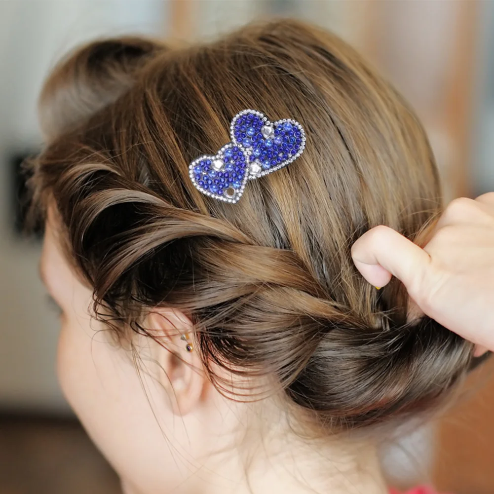 DIY 3Pcs Heart  Diamond Painting Hairpin Diamond Hair Clips Gift for Girls