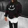 Men's Casual Smiley Print Sweatshirt Hoodie by Inlyline