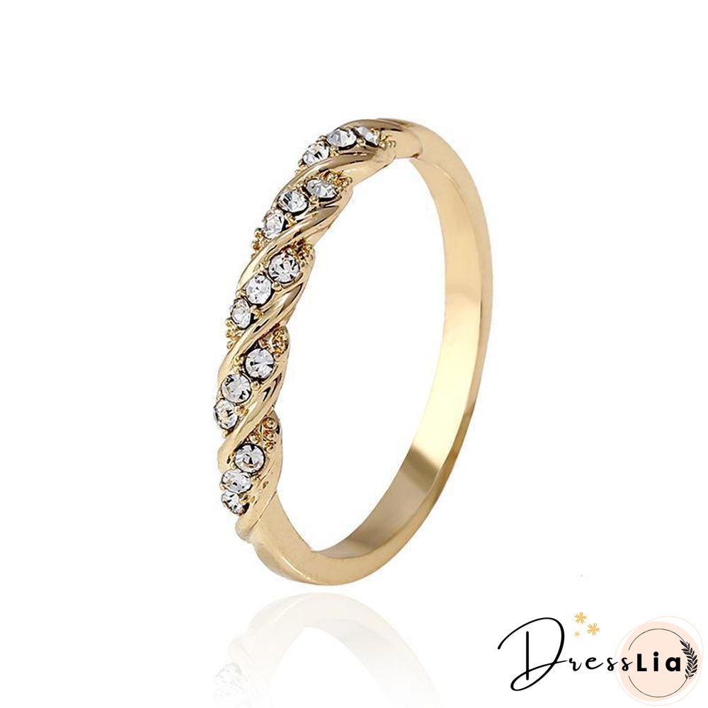 Jewelry-Simple Diamond-studded Twist Ring