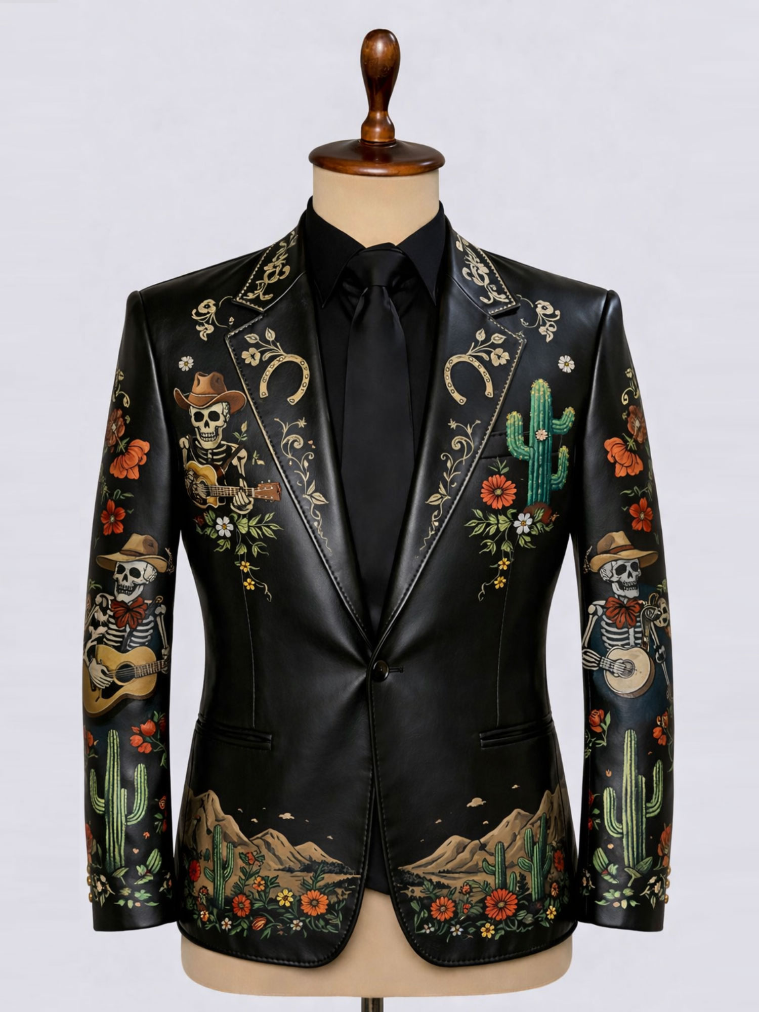 Cowboy Western Vintage Pattern Cactus Skull