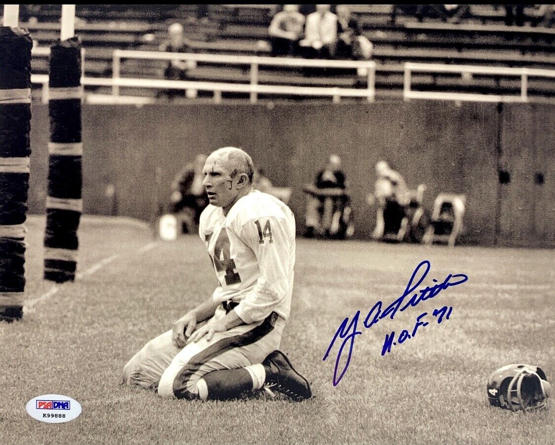 Y.A. Tittle Signed 8x10 Photo Poster painting San Francisco 49ers PSA K99888