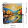 Diamond Painting-DIY Full Round Drill Stained Glass Lake(40*40 CM)