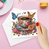 (US Local)6PCS Coffee DIY Diamond Art Greeting Cards Congratulations Cards & Gifts