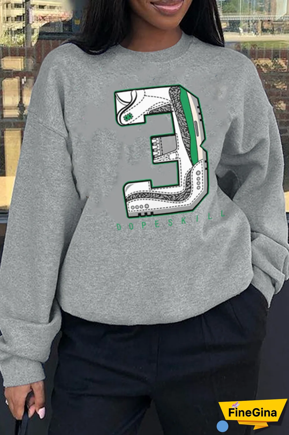 Black Casual Daily Print Patchwork O Neck Tops