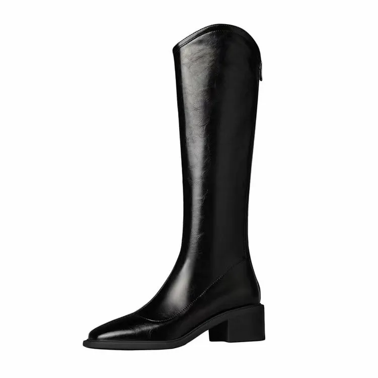 Yyvonne New Knight Boots In The Autumn And Winter Of 2025 Are Not Just The Knee Korean Version Of The Fashion Long-Singed Women's Coarse Legs Plus Velvet Rough And Square Head V Mouth