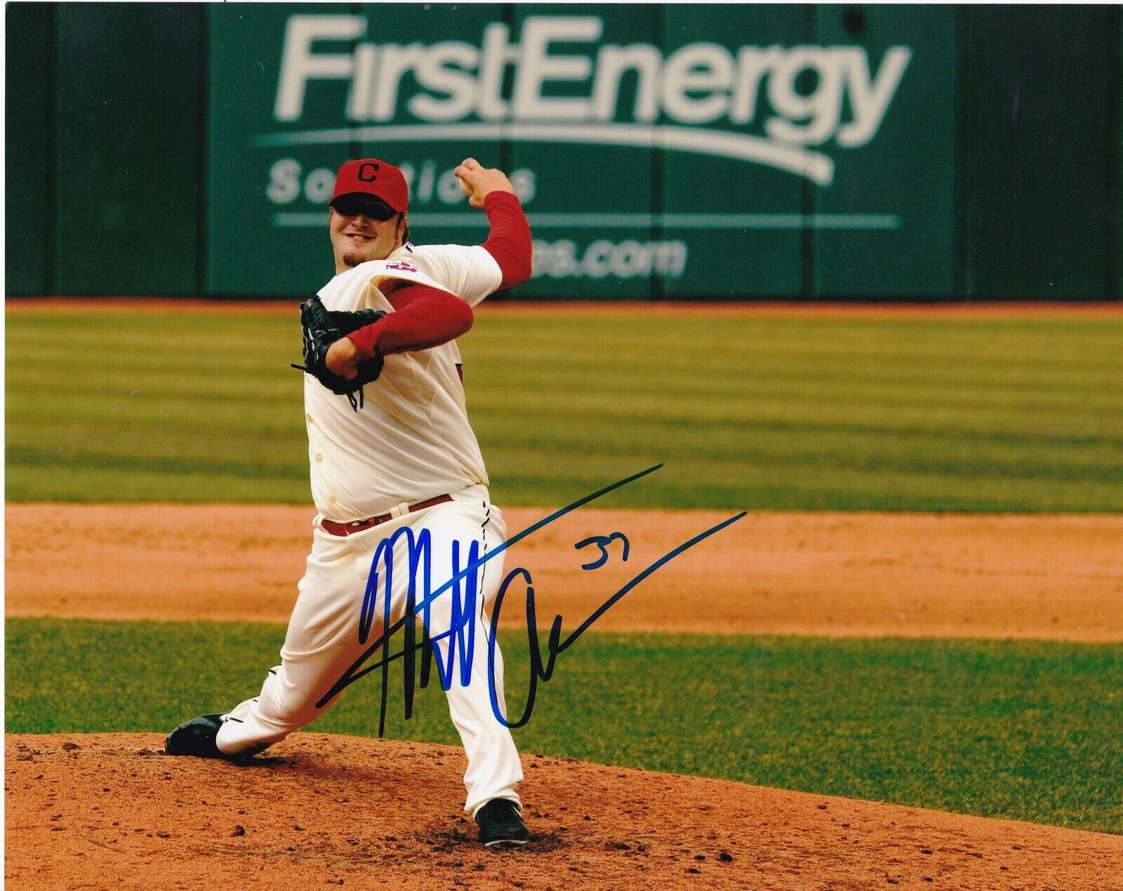 MATT ALBERS CLEVELAND INDIANS ACTION SIGNED 8x10